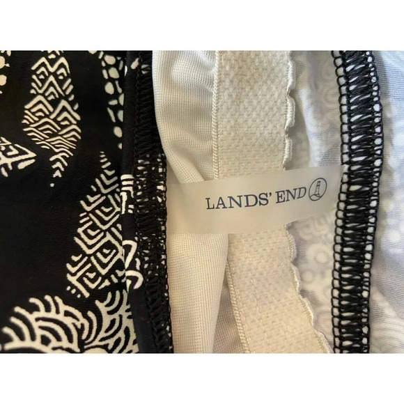 Lands' End Bathing Suit Top Dress Black White Underwire Halter 8 - Picture 3 of 4